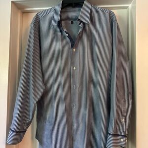 Ben Sherman Blue and White Striped Casual Shirt